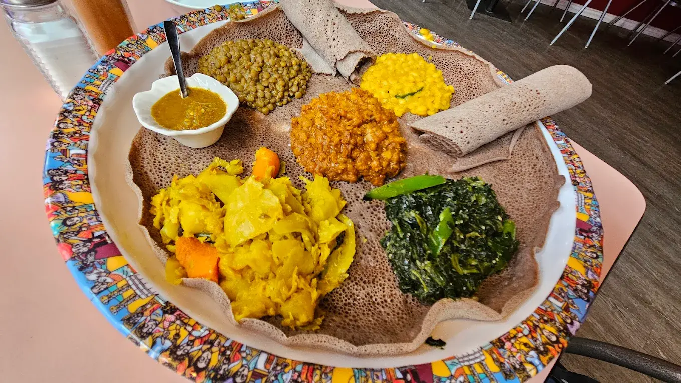 Communal Ethiopian dining experience at Merkato Restaurant Winnipeg